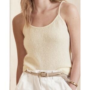 Banana Republic Womens Ivory Soft Cashmere Knit Cami Tank Top M Quiet Luxury